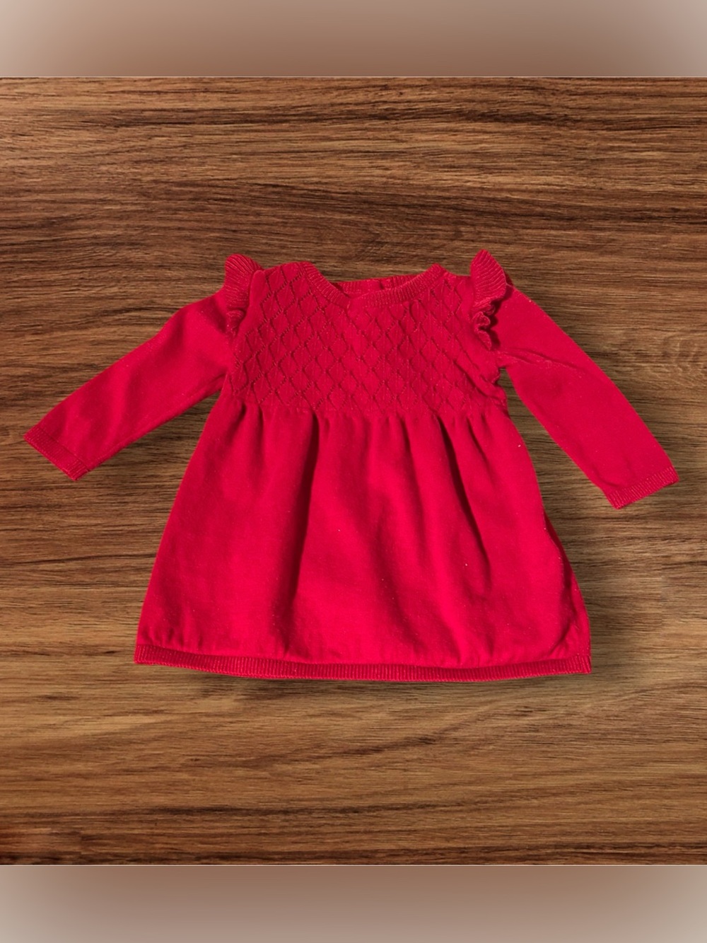 Carter's Bright Red Knit Long-Sleeve Dress